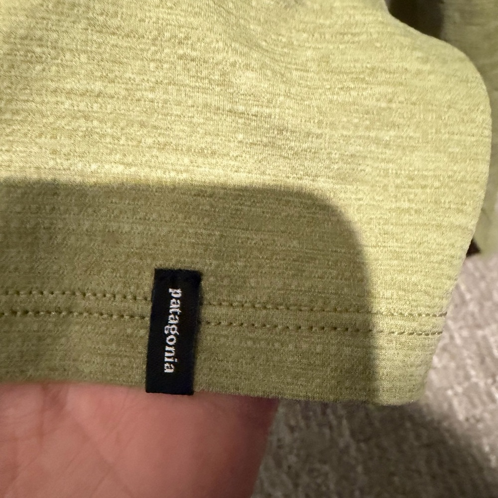 Patagonia Olive Green Long Sleeve Cool Sun Hoodie with Zip Chest Pocket - Picture 6 of 12